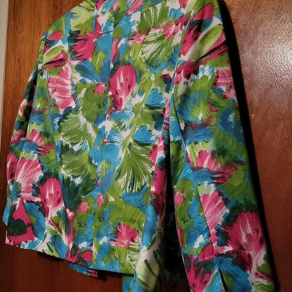 Kim Roger's Size 12 Womens Open Front Lined Floral Spring Casual Jacket - Picture 7 of 10